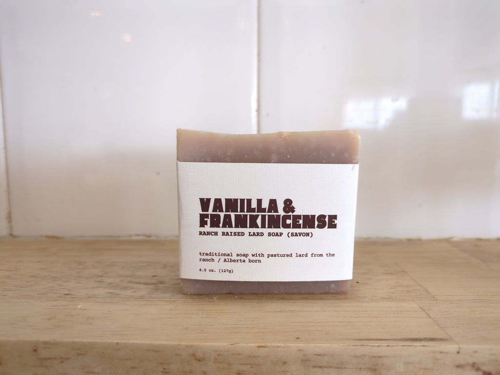 Lard Soap Bar -  Vanilla & Frankincense